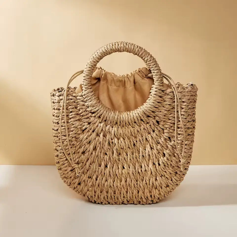 Celeste - Gevlochten strandtas met binnenzak