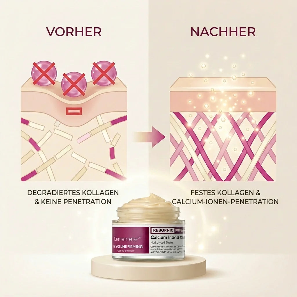 Cemenrete CX Vorher Nachher Kollagen Calcium Infografik