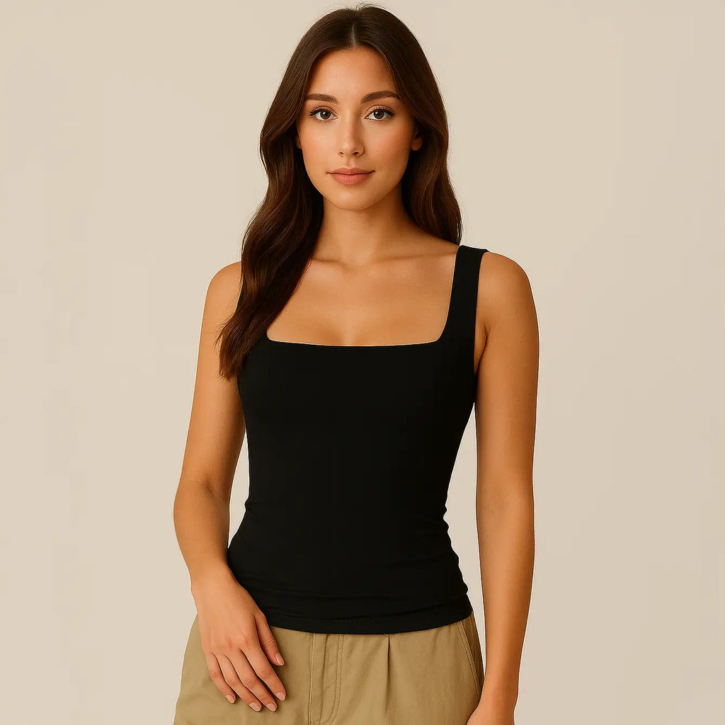 Celeste Top - Figuurvormende tanktop met vierkante hals