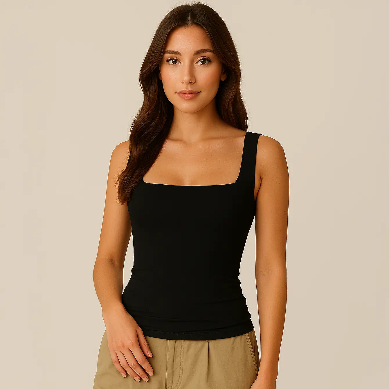 Celeste Top - Figuurvormende tanktop met vierkante hals