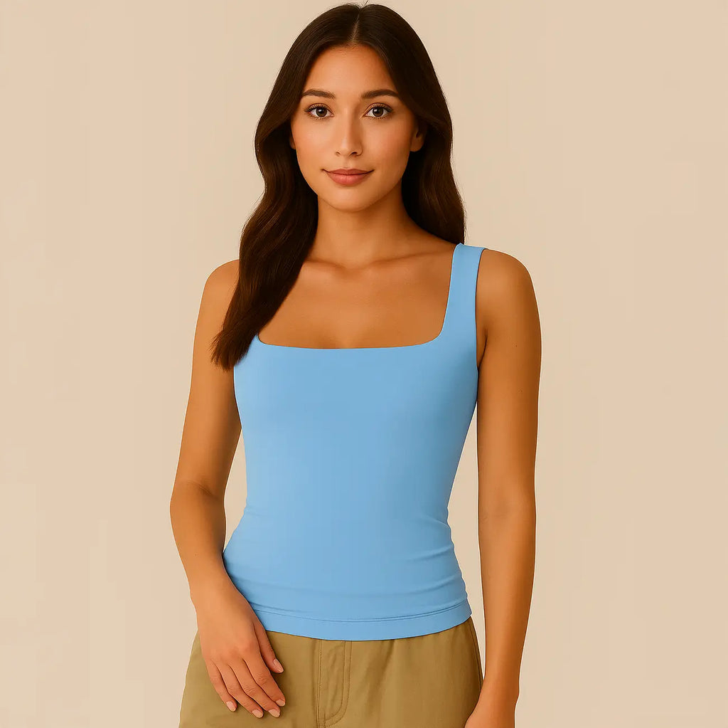 Celeste Top - Figuurvormende tanktop met vierkante hals