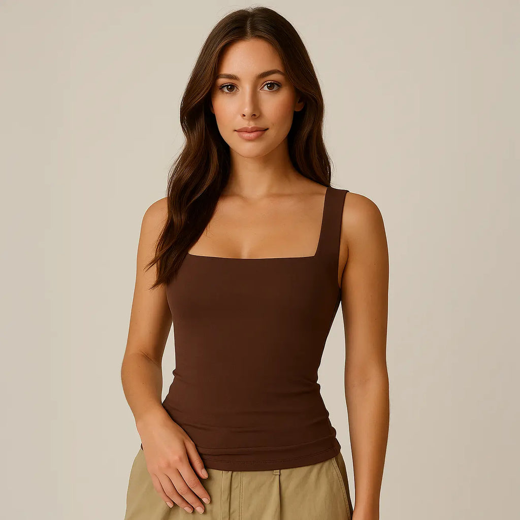 Celeste Top - Figuurvormende tanktop met vierkante hals