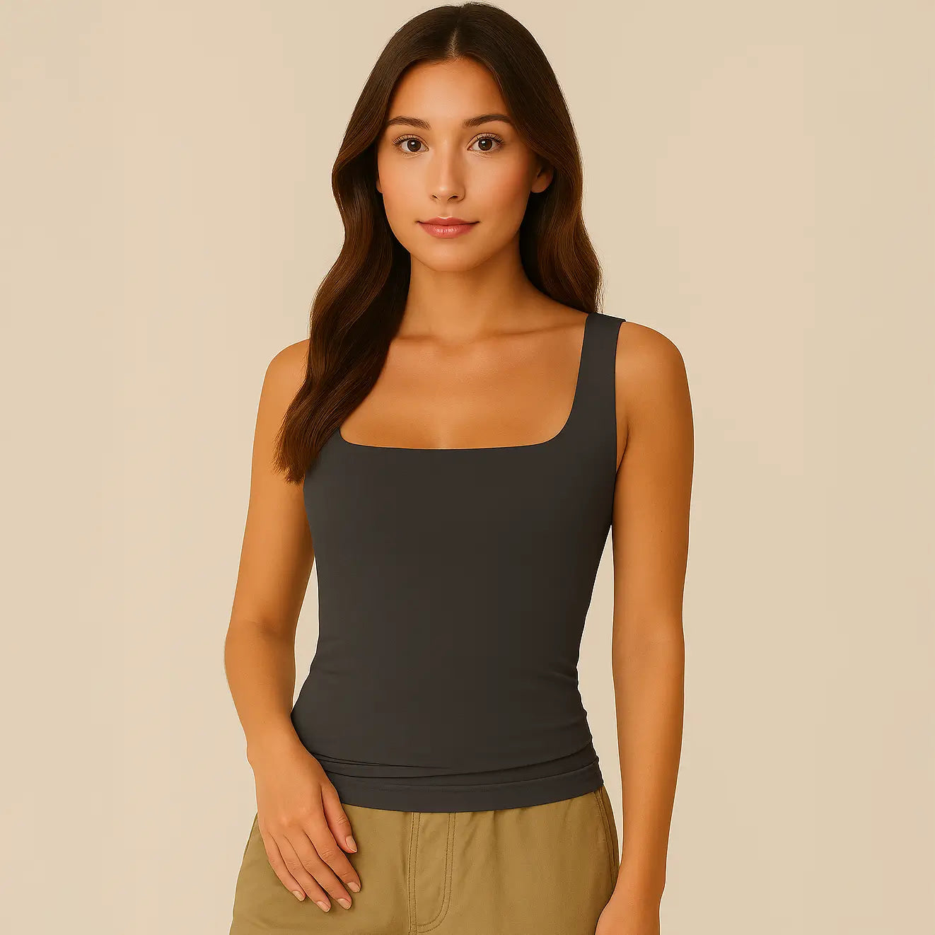 Celeste Top - Figuurvormende tanktop met vierkante hals