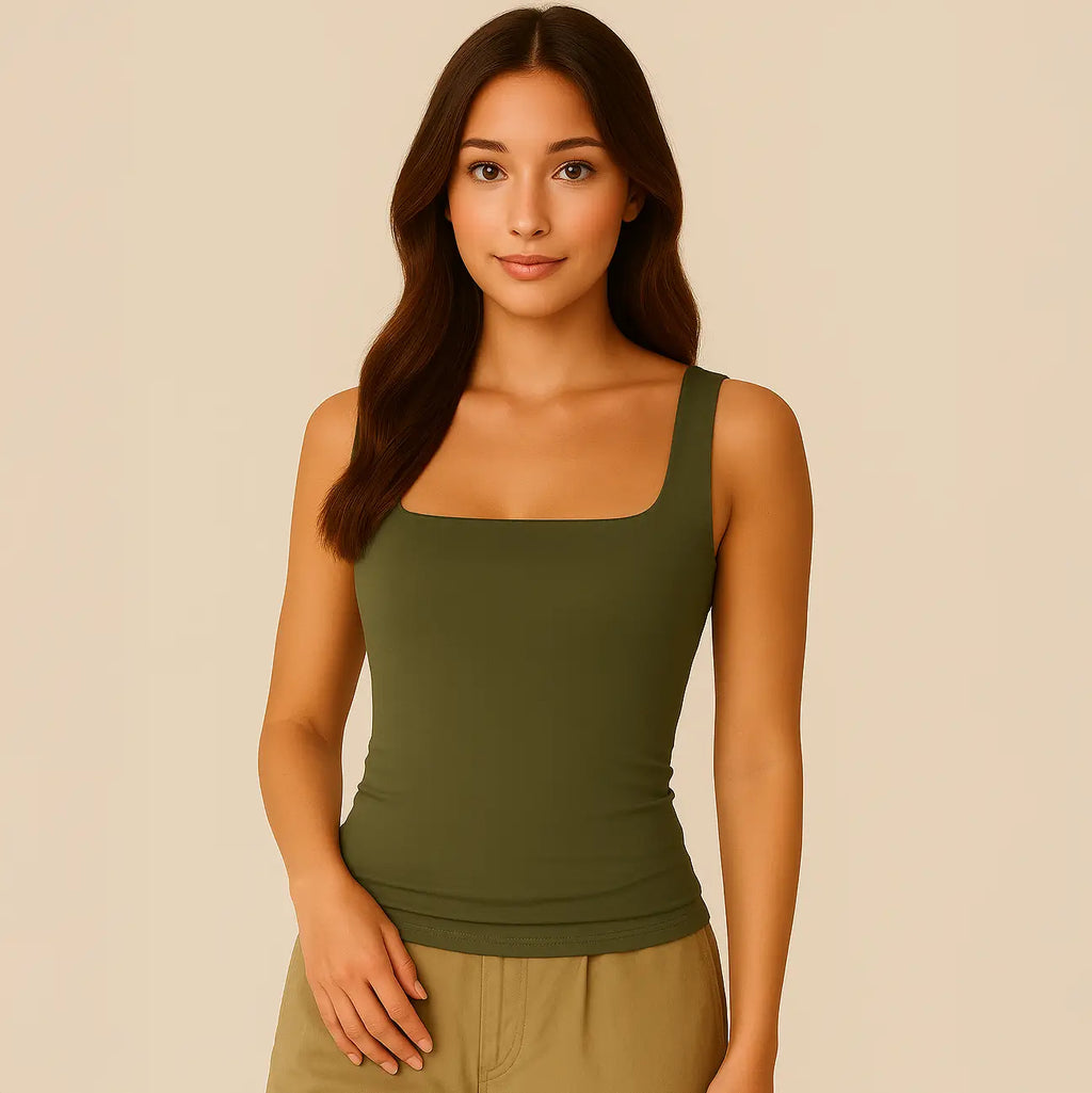 Celeste Top - Figuurvormende tanktop met vierkante hals