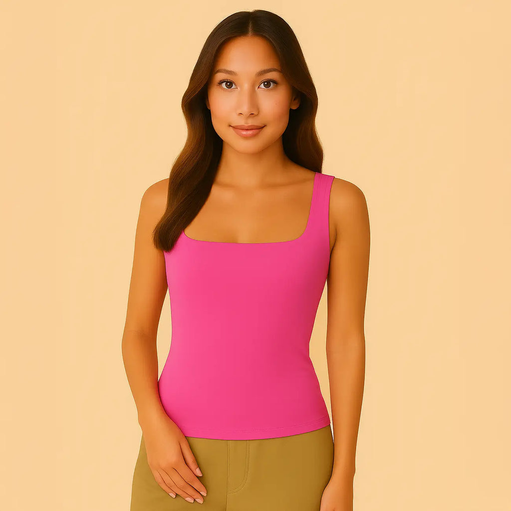 Celeste Top - Figuurvormende tanktop met vierkante hals