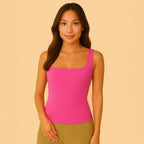 Celeste Top - Figuurvormende tanktop met vierkante hals