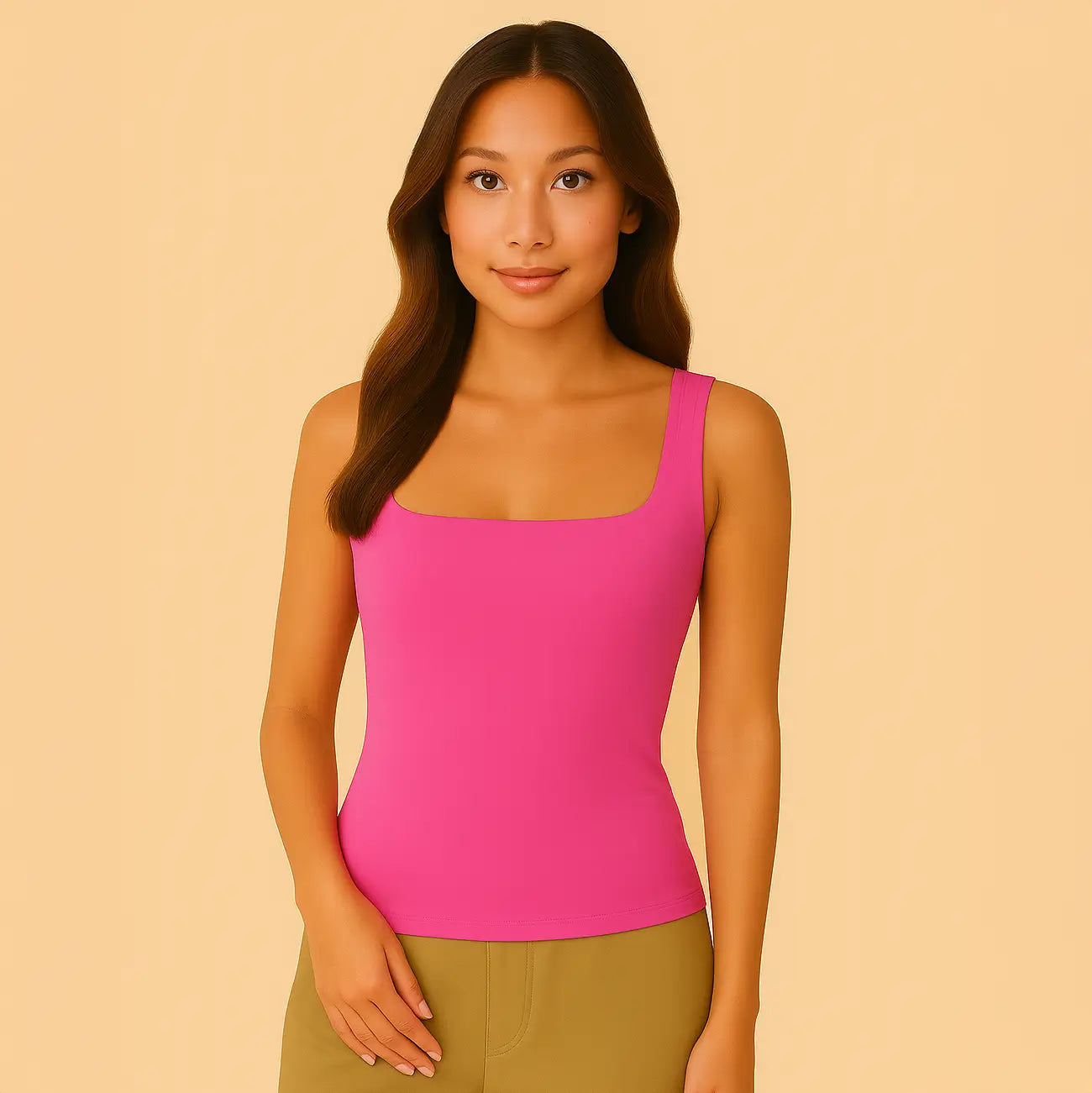 Celeste Top - Figuurvormende tanktop met vierkante hals