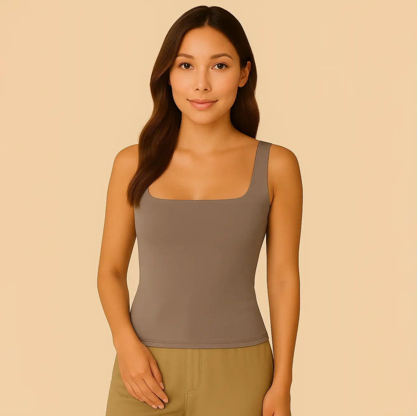 Celeste Top - Figuurvormende tanktop met vierkante hals