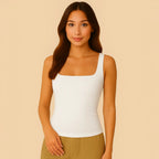 Celeste Top - Figuurvormende tanktop met vierkante hals