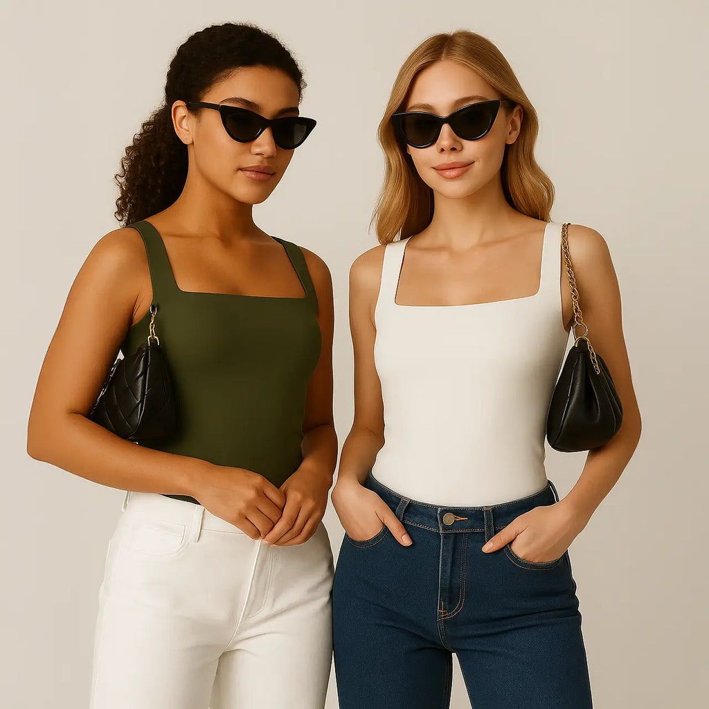 Celeste Top - Figuurvormende tanktop met vierkante hals